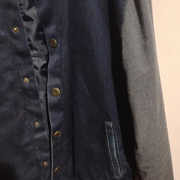 ZARA Men's Denim Couture  Jacket with Leather Sleeves Size XL - Picture 4 of 12